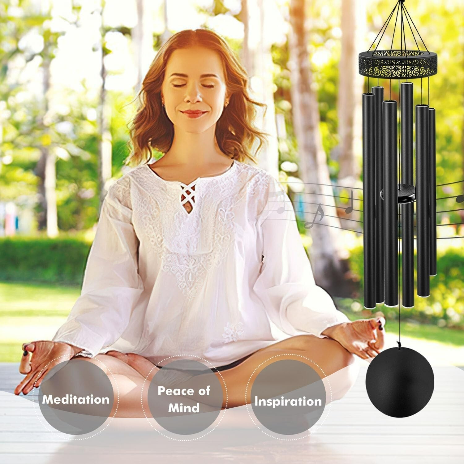 "48'' Wind Chimes for outside Deep Tone - Large Windchimes with 6 Heavy Tubes, O