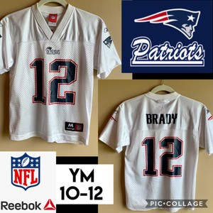 Nfl New England Patriots Tom Brady 12 Reebok Jersey White Youth Medium 10 12 Ebay