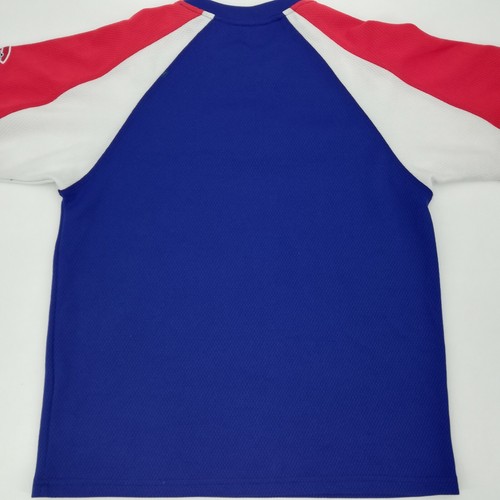 Majestic Chicago Cubs Baseball Shirt Size L Youth Red White Blue Graphic Logo - Picture 10 of 12