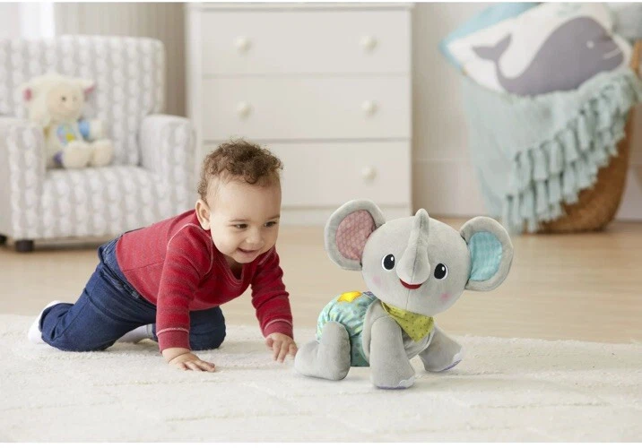 Juguete de peluche para bebé VTech Explore And Crawl elefante gris unisex aprendizaje Foto 2 de 4