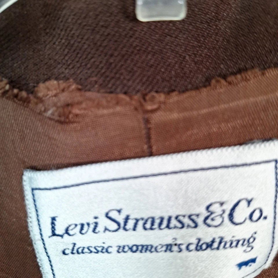 Chaqueta Blazer De Colección Levis Marrón Poliéster Mujer Talla Grande Mod Disco Abuela Foto 4 de 4