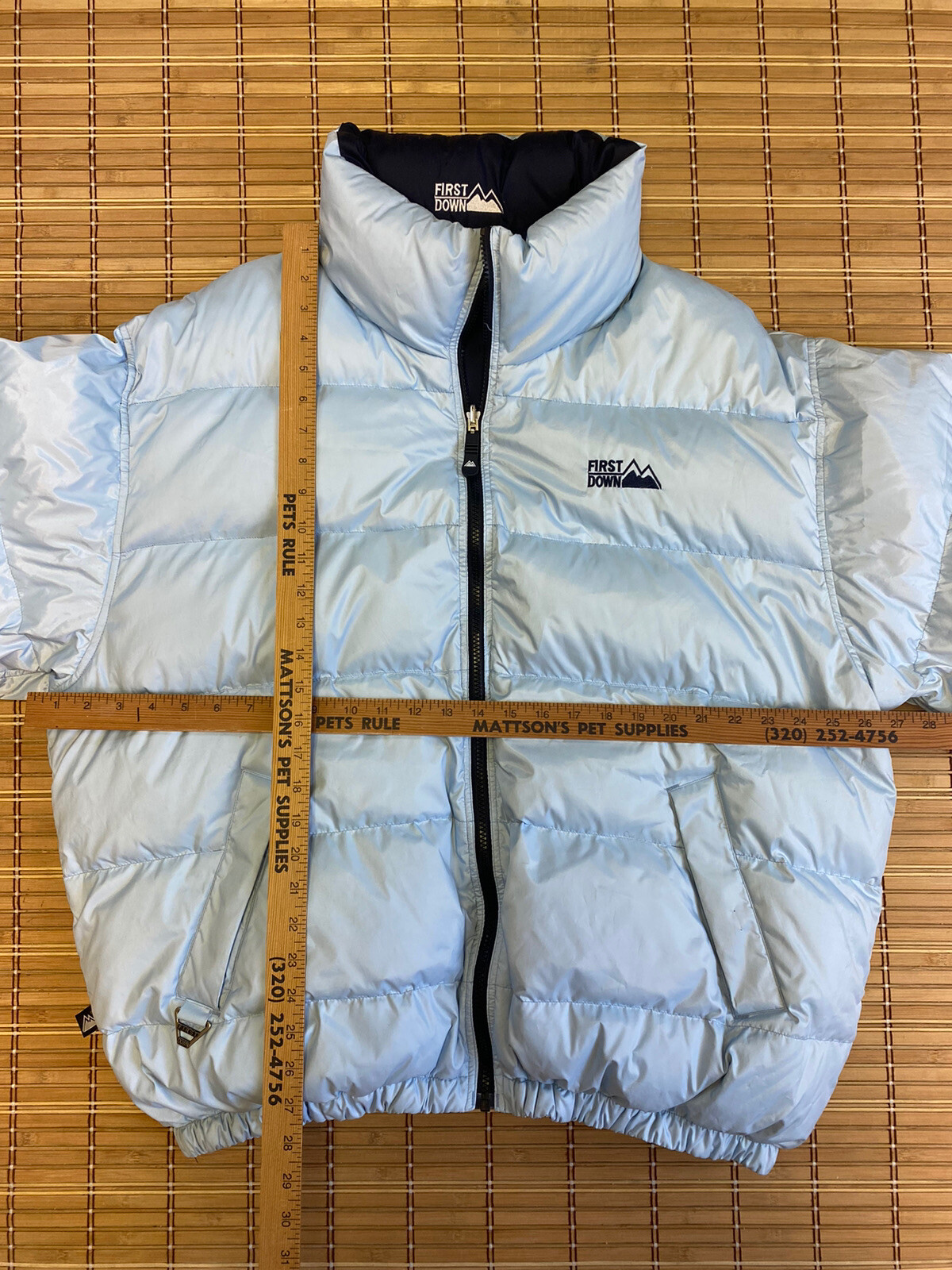 FIRST DOWN MENS XL OUTWEAR PROTECTION DOWN REVERSIBLE BLUE PUFFER COAT image 6