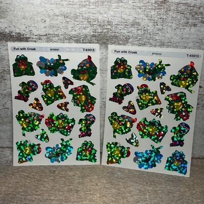 Lot of 2 Vintage 80'ds Trend Fun With Croak, Prismatic Sparkle Frogs 32 Counts