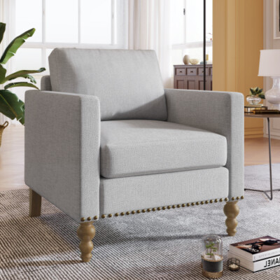 Modern Accent Chairs Upholstered Armchair Lounge Single Sofa Living Room Bedroom