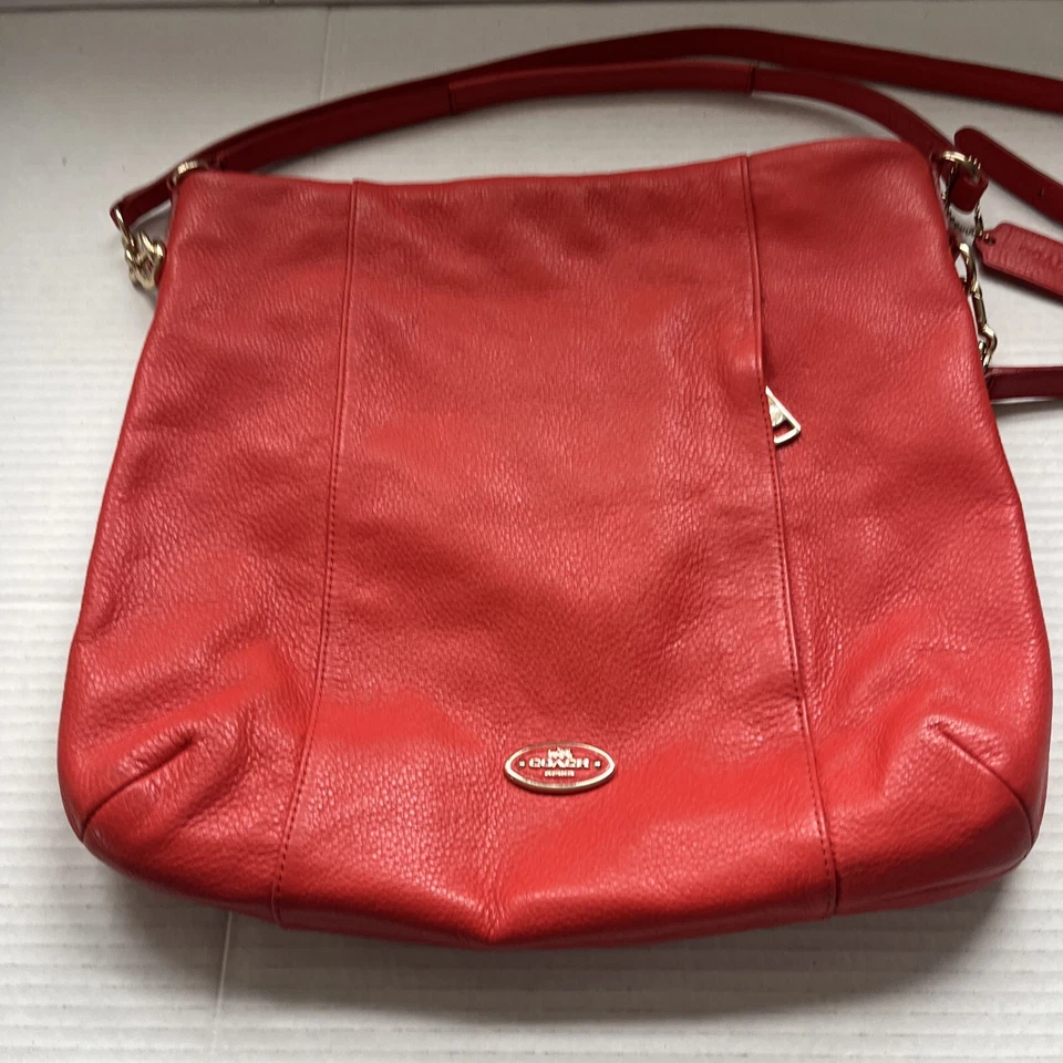 Bolso de Mano Coach Isabelle Cuero Guijarro Hobo Scout Bandolera Cartera Naranja Quemado Foto 2 de 4