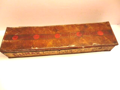 vintage 12 inch Climax Thin Plug tobacco tin with divided compartments