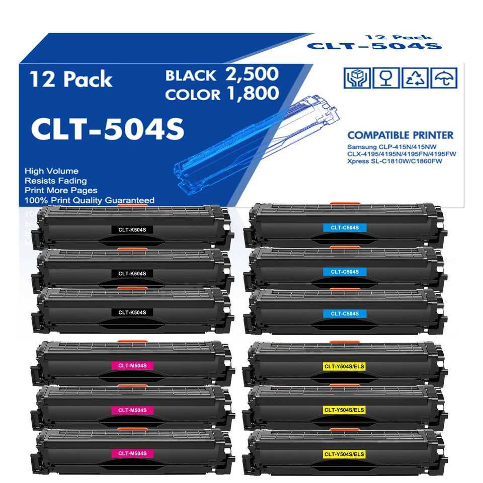 GRAPHIMAX XXL Toner für Samsung CLT-504S SL-C1860FW SLC1810W CLX4195FN CLX4195FW CLP415NW