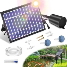 Solar Pond Aerator with Air Pump, 3 Modes(18H/36H/72H) Solar Aerator for Pond...