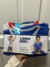 Lands' End Kids' 4-piece PJ Set , 4T, Blue