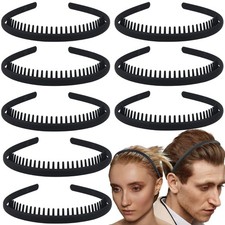 8 PCS Non Slip Fashion Effortless Plastic Headbands with Teeth Comb Skinny Hair