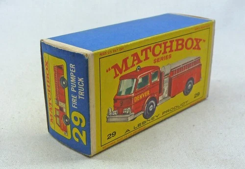 Lesney Matchbox Toys MB29c Fire Pumper ORIGINAL Empty E4 Type Box