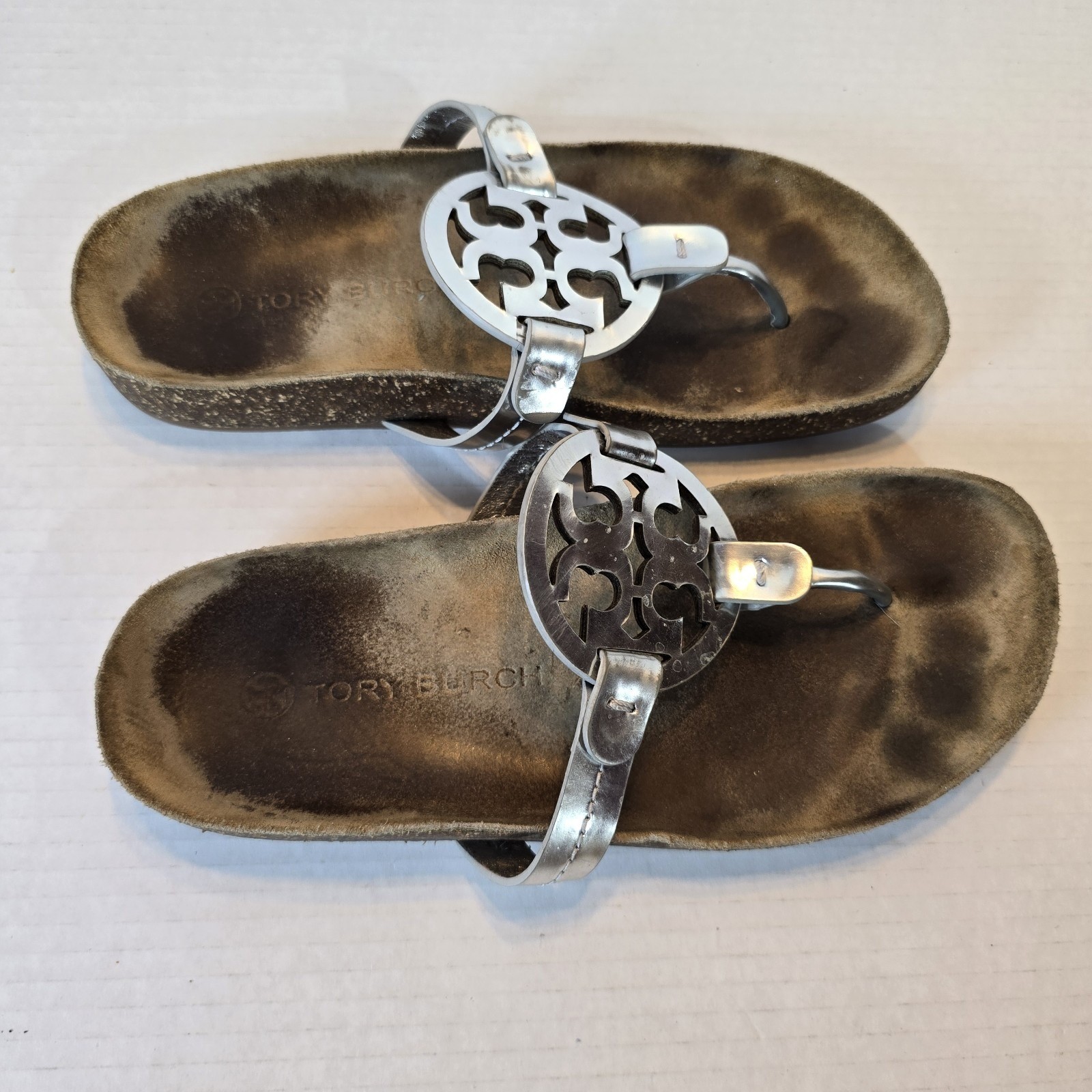 TORY BURCH MILLER CLOUD SANDAL PERFECT SILVER/ NATURAL WOMEN'S SIZE 7 $228 thumbnail 3