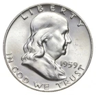 Choice Unc 1959-D Franklin Half Dollar Gem BU From Original Roll *7988