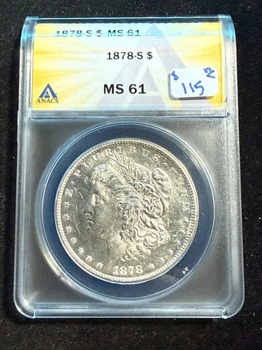 1878 S MORGAN DOLLAR ANACS MS 61 601