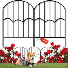 12 Panels Decorative Garden Fence Dog Fence Outdoor for Yard 13ft L X 2ft ...