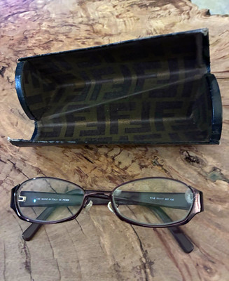 Fendi F714 Brown Rectangular Full Rim Plastic Eyeglasses 56-16 135 w/ Case