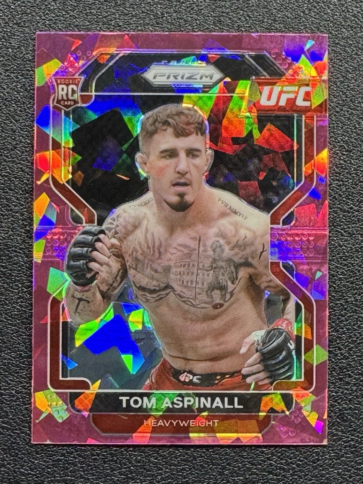 2022 Panini Prizm UFC Tom Aspinall RC Rookie #134 Pink Cracked ICE Prizm - SSP