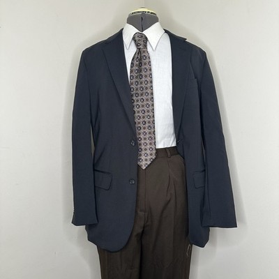 Mens 40S Slim Fit Blazer Navy Blue 2 Button 42'' Sport Coat Suit Jacket Apt 9