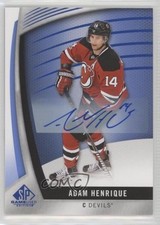 2017-18 SP Game Used Blue Auto Adam Henrique #58 Auto 12a0