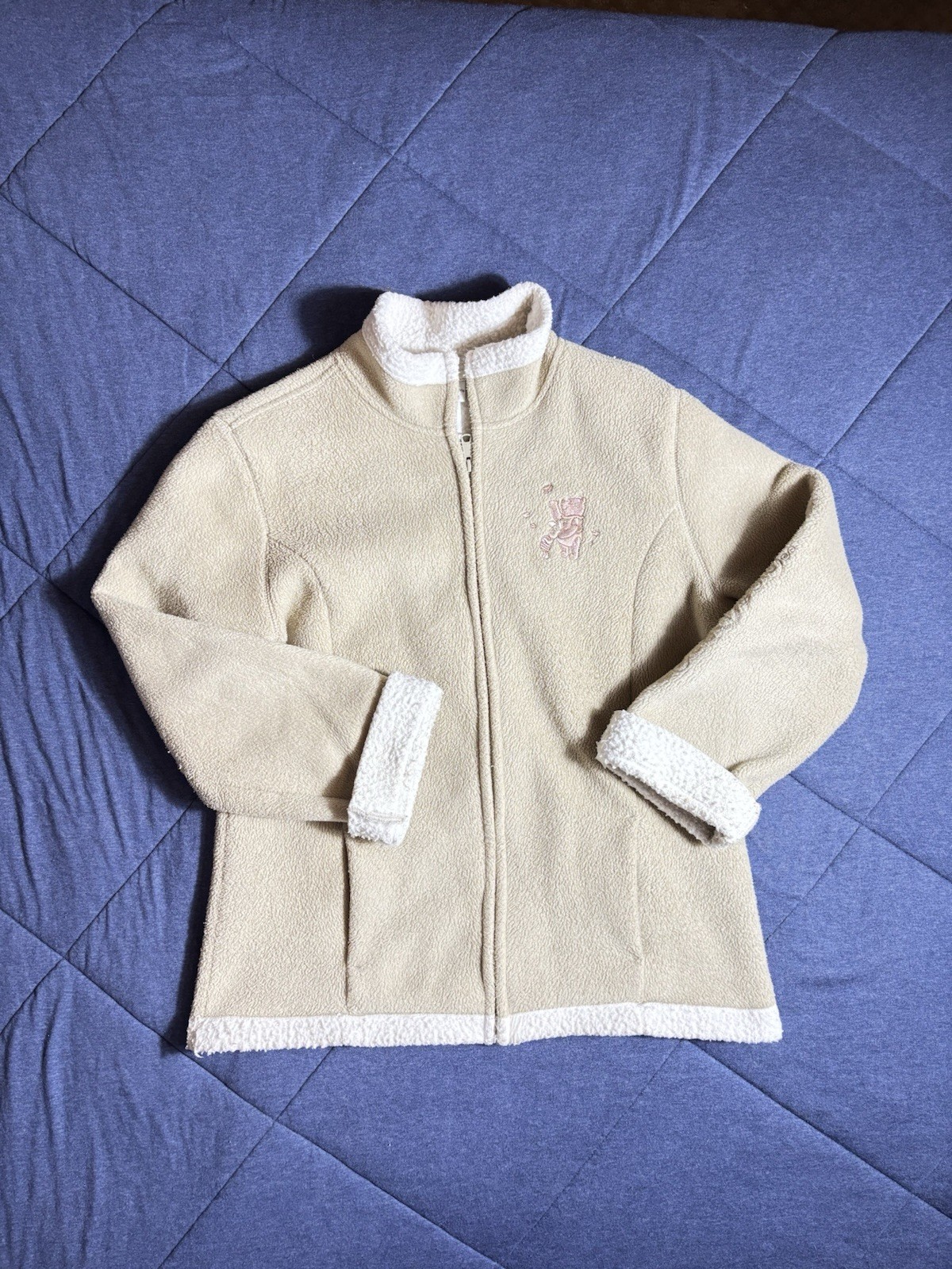 Disneyland Walt Disney World Winnie the Pooh Zip-Up Fleece Lined Coat Size L