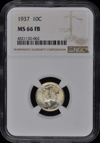 1937 Mercury Dime 10C NGC MS66FB