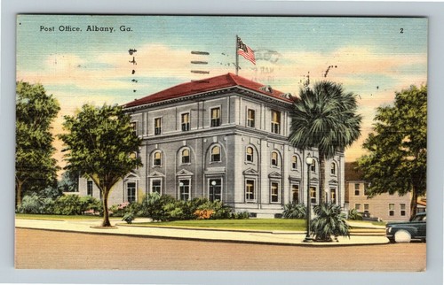 Albany GA-Georgia, Post Office, c1950 Vintage Souvenir Postcard