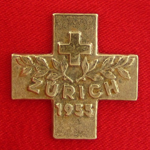Vintage ZURICH SWITZERLAND RED CROSS Medal Mililtary Swiss Army Keepsake