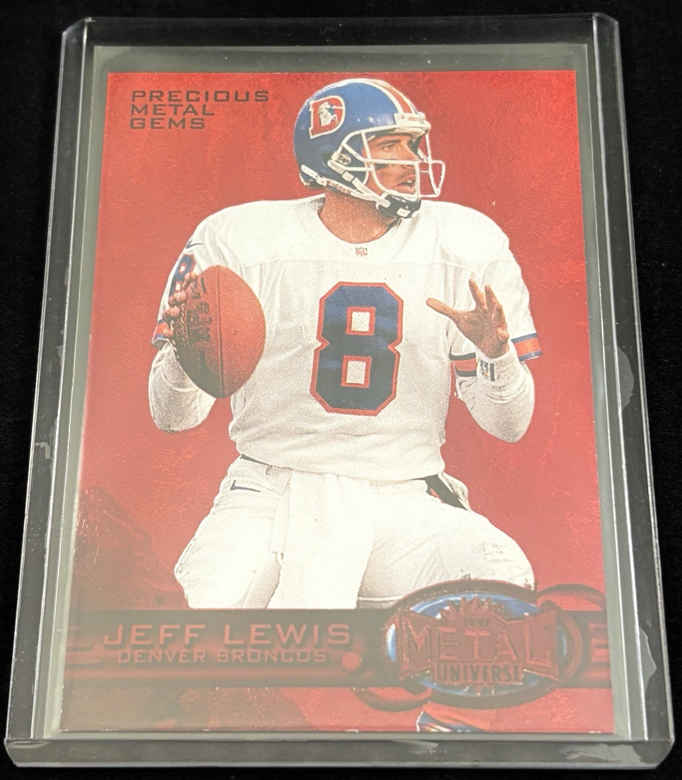 1997 Fleer Metal Universe Precious Metal Gems Jeff Lewis Broncos 110/150!