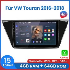 Für VW Touran 2016-2018 4+64GB 8-Kern Carplay Android 15 Autoradio GPS Navi DAB+