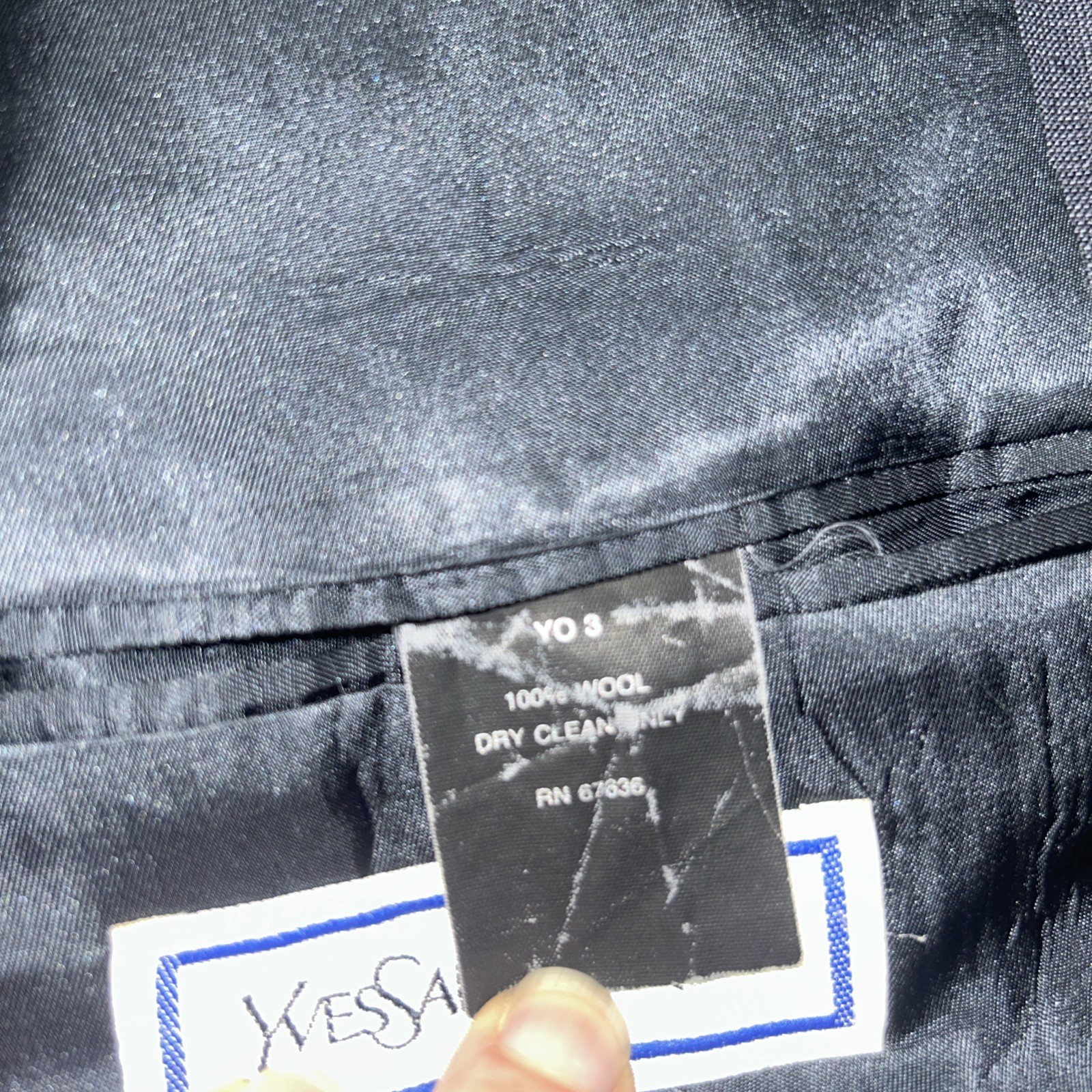 Men’s Suit Jacket Size 44R Yves Saint Laurent Blue Blazer  Button Canada Wool thumbnail 8