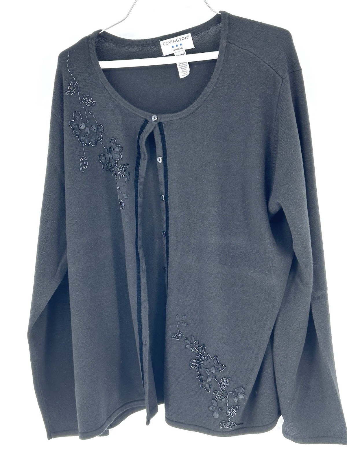 Covington Button Down Embroidered Sweater Women S… - image 1