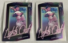 Sandy Koufax Lights Out 2021 Donruss Optic Dodgers HOF 2 Card Lot