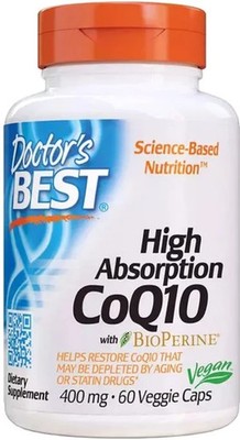 High Absorption Coq10 with Bioperine 400 mg Doctor's Best 60 Veg Caps