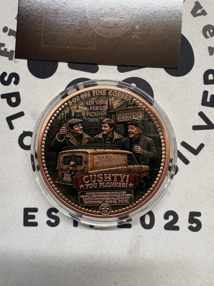 5oz .999 Copper Only Fools & Horses Round Colourised Encapsulated With Coa - Image 3 of 4