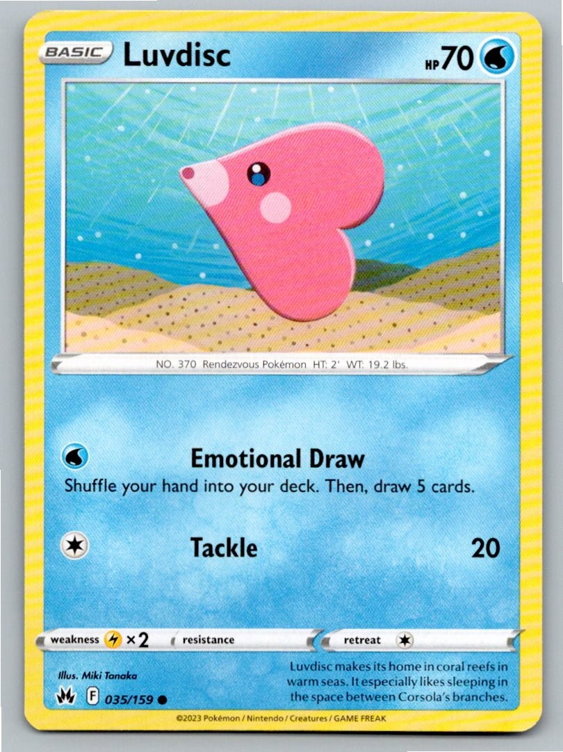 2023 POKEMON LUVDISC CROWN ZENITH 035/159 C NM A82333 FREE S&H