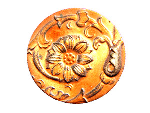 UNUSUAL COPPER NICKEL U.S. QUARTER LOVER TOKEN WITH A FLOWER AND EDGE DESIGN