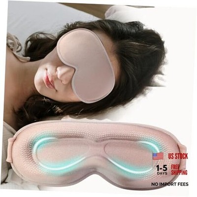 Weighted Eye Mask Cover for Sleeping - Eye Masks for Sleep with Adjustable Pink