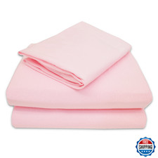 TL Care 100 Natural Cotton Jersey Knit 3-Piece Toddler Sheet Set, Pink, Soft Br