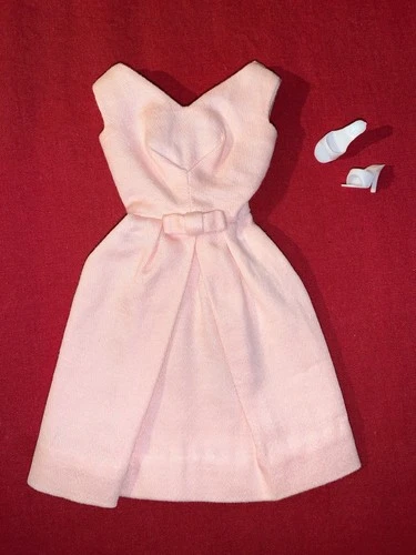 Excellent! Nice! Vintage Barbie Light Pink Belle Dress  White Japan Heels Shoes