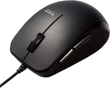 ELECOM Mouse Wired M-BL28UBKBK 5 Button Rubber Grip Antibacterial Black
