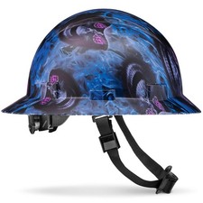 Full Brim Nonvented Tattoo/skull Design Matte Finish Osha Hard Hat With 6point S