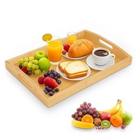Tablett Serviertablett Holztablett Bambus Rechteckig Groß KüChe Wohnzimmer