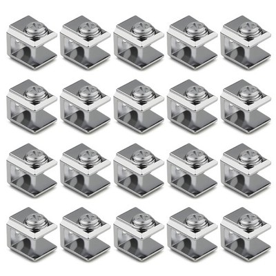 20Pcs Solid Metal Glass Clamps Vibration Resistant Design for Shelving Systems