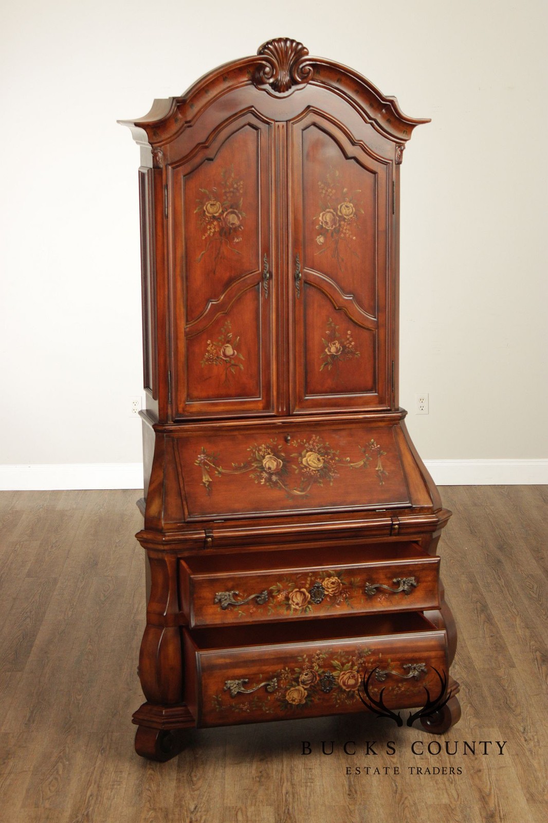 Ethan Allen Tuscany Collection Paint Decorated Secretary Desk