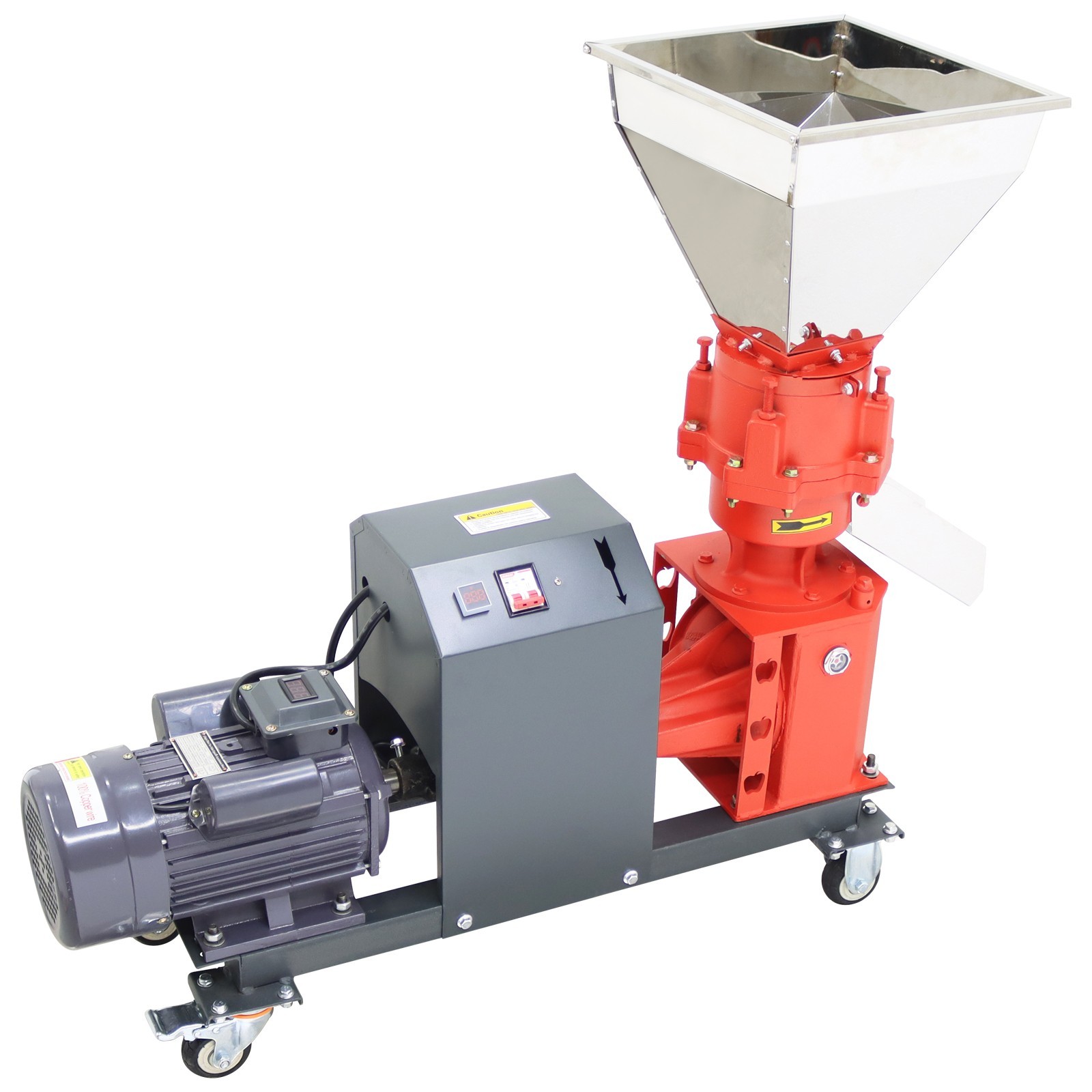 220V 4 Roller Electric 3mm Animal Feed Pellet Mill Machine Feed Pelletizer 3.5KW