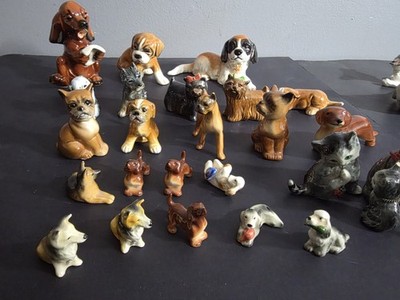 Lot Of 24 Vintage Goebel Porcelain Dogs And Cats! Great Condition!