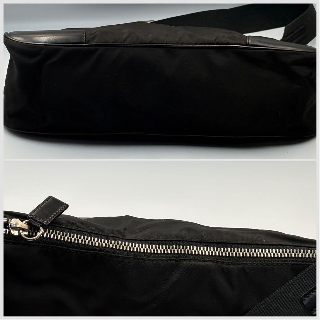 PRADA Nylon Leather Combination One Shoulder Bag Black thumbnail 6