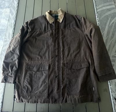 Walls Chore Jacket Brown Duck Canvas Blanket Lined Collar 3XL-4XL (57'' Chest)