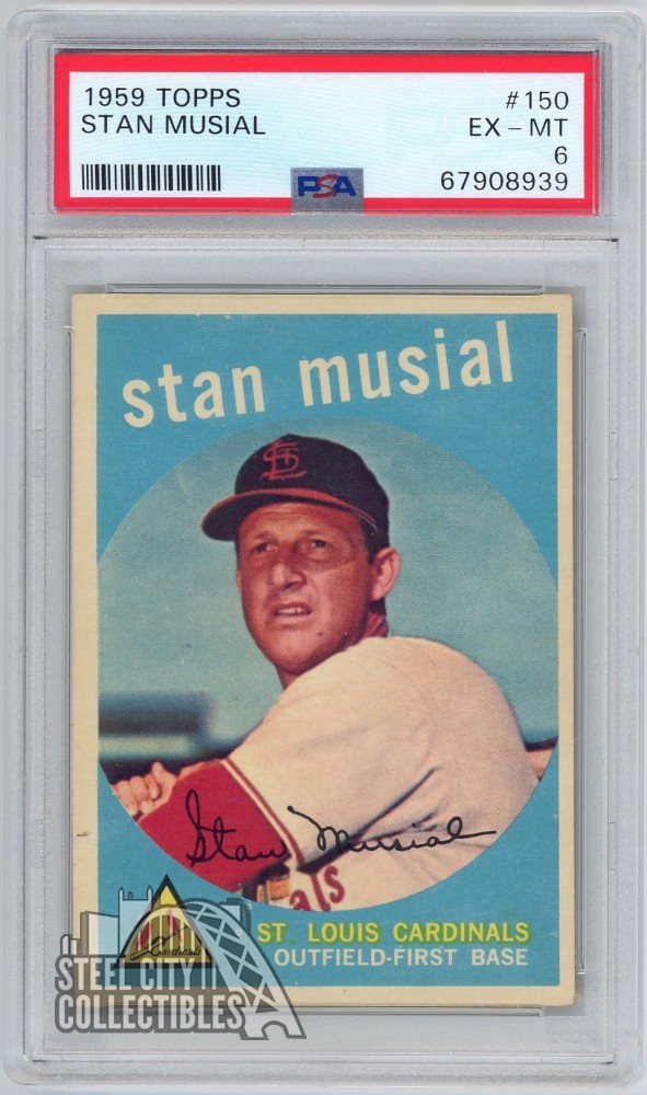 Stan Musial 1959 Topps Card #150 PSA 6 EX-MT