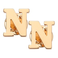 Letter Lapel Pins, 2 Pcs Initial Alphabet Collar Pins, Gold Tone, Letter N